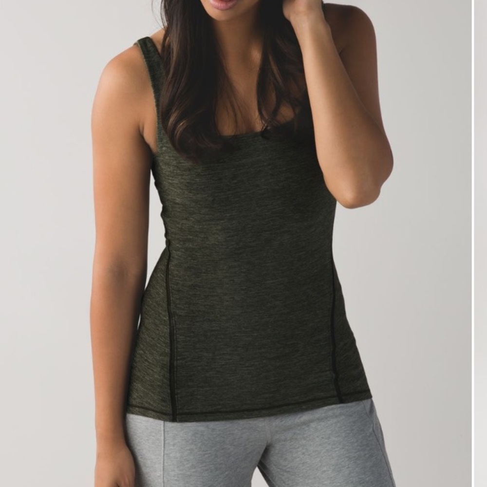 Lululemon Amala Tank Heathered Gator Green